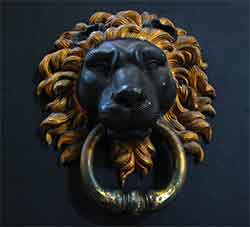 heurtoir lion flamboyant