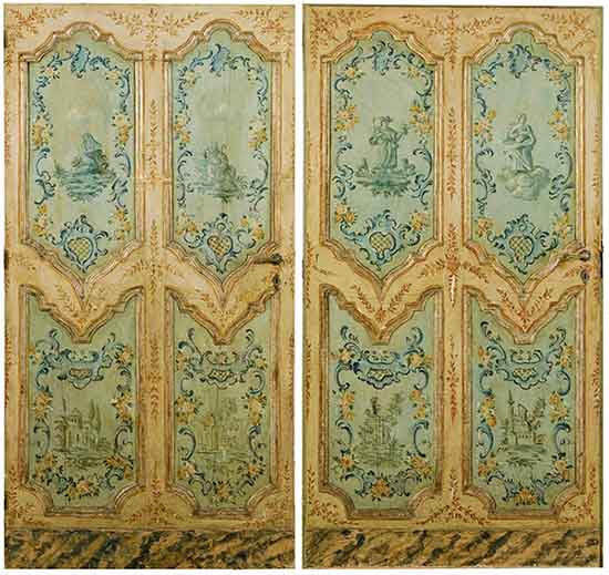 Paire de Portes d'Intérieur Peintes
