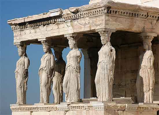 cariatides, Parténon, athènes